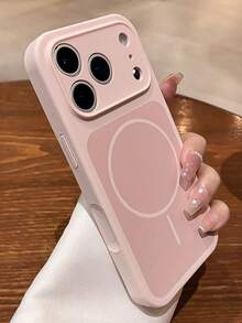 Ốp lưng điện thoại từ tính không dây bằng silicon lỏng cao cấp, hiệu ứng chuyển màu gradient, dành cho iPhone 17Pro Max 17Pro 17 16 15 14 13 Pro Max, chống sốc, bảo vệ chắc chắn. - Hồng - Xem 3