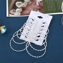 BMOR 12Pairs/6Pairs Simple Punk Hoop Earrings Set Big Circle Earrings Jewelry For Women Girls Ear Hoops Earring Round Oversized Earrings - Hoop Earring Set - View 7
