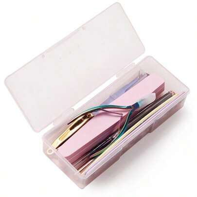 1pc Large Capacity Clear Plastic Nail Art Storage Box, Minimalist Transparent Design, Sturdy Rectangle Case With Secure Snap-Lock, Dustproof Organizer For Nail Tips, Brushes & Tools, Ideal For Salon Professionals & Travel