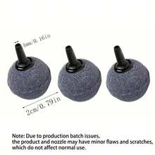 3pcs Aquarium Air Stone Bubble Diffuser (Spherical), Suitable For Fish Tank, Pond & Hydroponics System - Battery-Free Low Maintenance Oxygenator Using Bubble Aeration Technology - 3pc - View 3