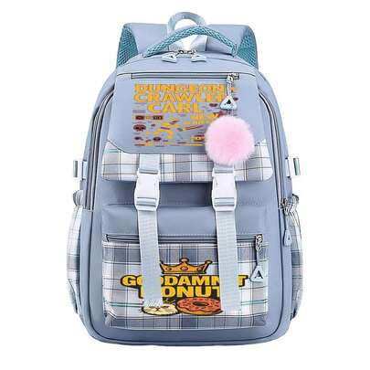 Dungeon Crawler Carl Women's Backpack - Student Version - Korean Style - Large Capacity - Suitable For All Ages - Elegant And Lightweight - Travel Backpack - Commuting Fashionable Backpack - Cute Double-Shoulder Backpack - 17 Inches