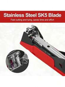 Upgraded Plant Tying Machine Gun To Tie Up Vine Tomatoes And Grapes Quickly Garden Tape Tool For Gardeners Farmers With SK5 Blade Replacement Garden Tapes And Staples - Red - View 4
