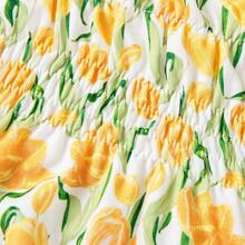 可爱郁金香印花弹力连体衣背带套装，穿脱方便，适合小型犬日常穿着，春夏新品 - 黃色 - 查看 8