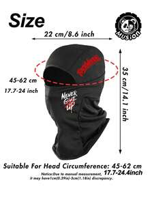 Musion 1-3pcs "Never Give Up" Warm Face Mask, Quick-Dry Breathable Full Face Cover, Men Sports & Daily Sunscreen Windproof Dustproof - Multicolor - View 4