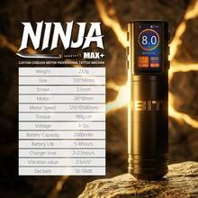 1pc Ambition Max+ Wireless Tattoo Machine 3.5mm Stroke Brushless Motor Powerful Upgrade Dual Button 2000mAh Tattoo Battery - Black - View 4
