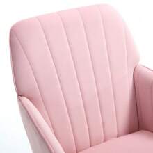Height-Adjustable Swivel Office Chair For Home And Bedroom, Ergonomic Swivel Chair With Backrest, Suitable For Long Periods Of Sitting. - Pink - View 4