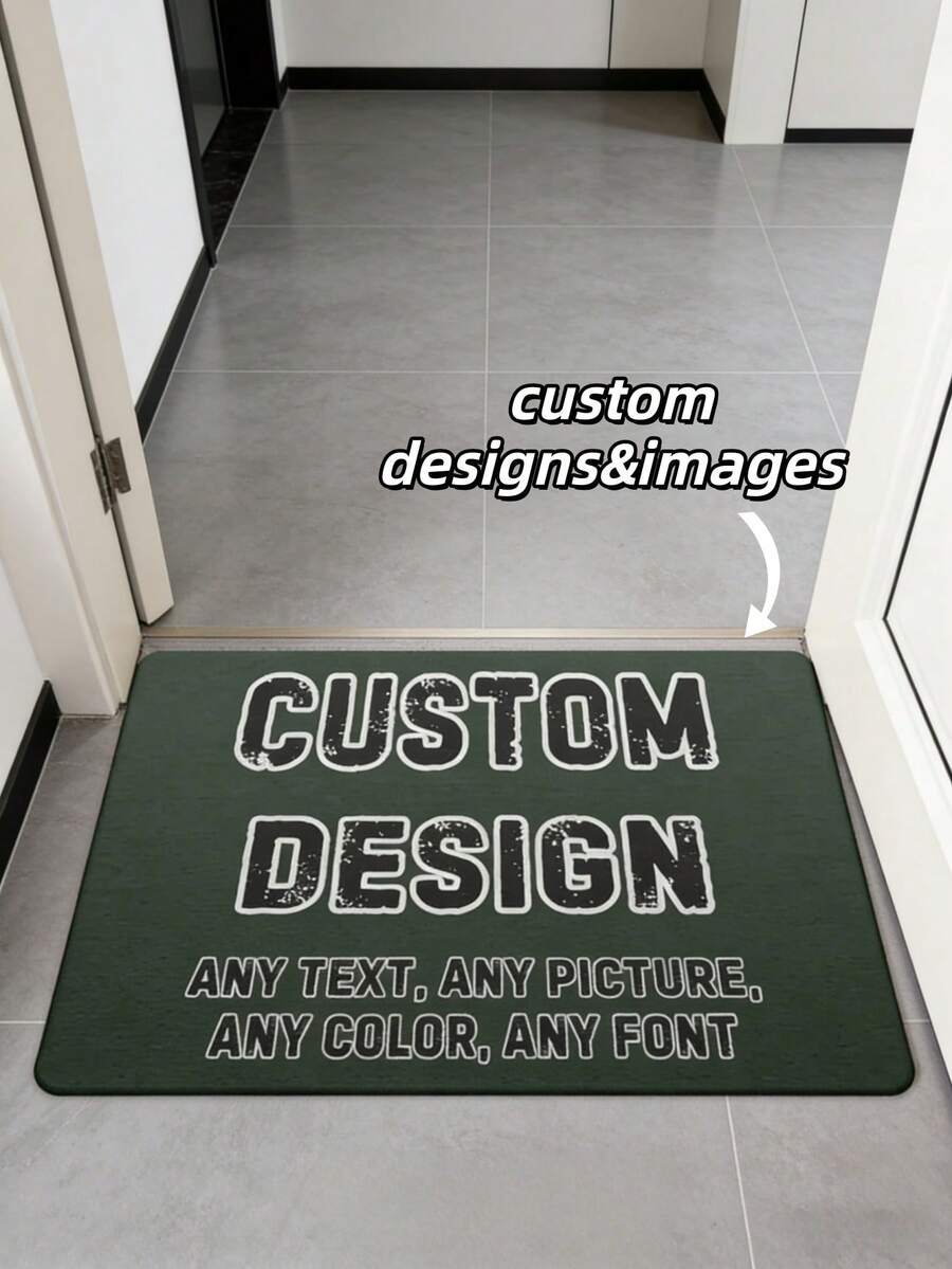 1件定制门垫，个性化设计门垫，可定制照片和文字，独特迎宾垫，完美乔迁礼物，户外门垫，友好门垫，定制装饰地毯，家居装饰，非常适合家庭入口，经久耐用且时尚，防滑，是圣诞节、情人节、母亲节、父亲节、周年纪念日、新年、感恩节的理想之选，适合家庭，家居必备品