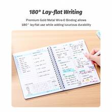 1pc A5 52-Week Planner Notebook, 100GSM High Quality Paper, Waterproof PVC Cover, Smooth Writing, Student/Adult Daily/Weekly Planner, Back To School Essential - Weekly Planner - View 5