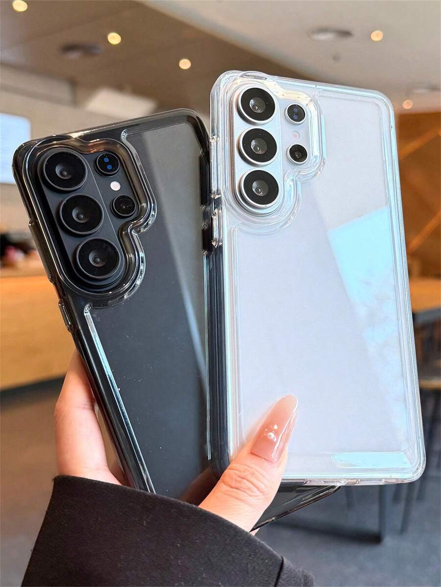 高清透明摄像头镜头保护亚克力防摔手机壳，兼容三星S26 Ultra、Galaxy S26 Plus、S25 Ultra、S24 Ultra、S23 Ultra、S22 Ultra、S25、S24 Plus、A57、A56、A55，简约透明防震电镀按键保护边框