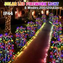 1pc White Solar Powered Outdoor Light, Smart Solar Copper Wire LED String Lights, IP44 Waterproof, 8 Adjustable Flashing Modes, Smart Light Sensor, 100/200 Bulbs, Suitable For Valentine's Day, Garden, Pathway, Party, Camping, Christmas, Wedding Decoration - Multicolor - View 2