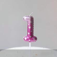 1pc Pink Floral Heart Decorative Balloon Candle, Handpainted Birthday Number 0-9 Candles, Happy Birthday Cake Topper, Birthday Party Decor, Suitable For Birthday, Anniversary, Gender Reveal, Bachelorette, Graduation - Princess Theme, Feather-Free, Multi-Purpose Celebration Candle, No Electricity Required - A - View 18