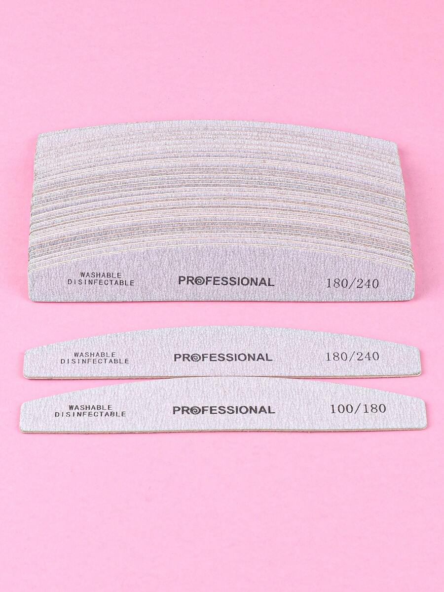 Dũa móng tay hình lưỡi liềm hai mặt, thô và mịn, dụng cụ chăm sóc móng chuyên nghiệp tại salon và tại nhà. - Nhiều màu - Xem 1