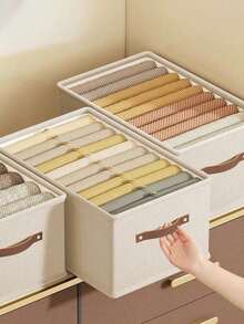 1 pieza Caja de almacenamiento de ropa blanca, caja de almacenamiento de ropa de estilo cajón de tela Oxford plegable, organizador de armario sin compartimentos para vaqueros, suéteres, etc. Decoraciones Decoración de otoño Decoración de festivales Decoración de habitaciones Decoración del hogar Decoración de otoño Decoración de dormitorio - Caqui - Ver 6