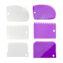 3pcs/Set Cream Scraper, Smoother, Asymmetric Edged Comb, Cake Decorating, Fondant Cutter, Baking Tools - Multicolor - View 17
