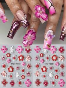 2 miếng dán móng tay hình hoa dâm bụt màu hồng nhạt, họa tiết hoa lan dập nổi 5D, mềm mại, thích hợp trang trí móng tay mùa xuân hè, phụ kiện móng tay tự làm cho đám cưới/lễ hội. - Nhiều màu - Xem 9