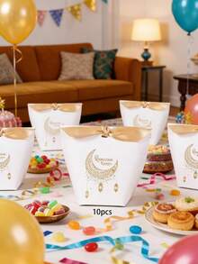 Hộp giấy đựng kẹo, quà tặng tiệc Eid Al-Adha, Eid Mubarak, hộp giấy đựng đồ ăn nhẹ và sô cô la nhỏ. - Xem 3