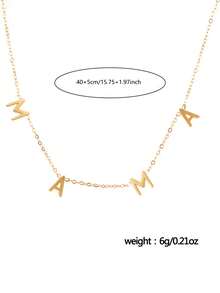 Nooxian 1pc Stainless Steel "MAMA" Letter Necklace, Suitable Gift For Mother's Day - Yellow Gold - View 7