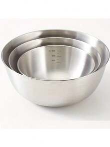 3pcs Stainless Steel Measuring Mixing Bowls With Scale, Thick Japanese Style For Baking, Salad, Whipping - View 12