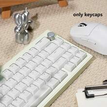 136 Keys Ice White MDA Profile ABS Double-Shot Keycaps, Suitable For 61/64/75/87/98/104 Keyboards - View 4