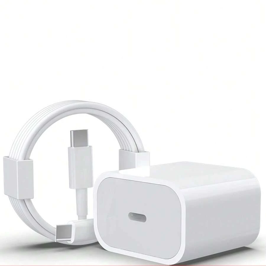 20W 快充适配器套装:20W 充电头 + 100cm 高效快充 Type-C 转 Type-C 数据同步线,兼容 17 Pro Max/17 Pro/17/Air/17/16、S25/S24/S23/S22/S21/S20 系列 - 美規A型插(110-127V) - 查看 1