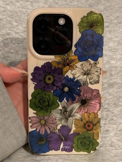 Ốp lưng điện thoại họa tiết hoa nhiều màu sắc cổ điển, in laser, tương thích với iPhone 17 Pro Max 16 15 14 13 12 Pro Max 14 15 16 Plus 11. Thiết kế hoa văn retro lấp lánh, họa tiết băng giá, chống sốc.