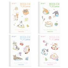 Cute Student Hard Cover Notebook, Matte Hard Shell Notebook, A5/Classroom Notes, Cat Language Diary Ruled, Thick Hard Cover, 80 Sheets/160 Pages, 145*210mm, Cartoon Cat Pattern, Student Workbook Diary - Notebook - View 4