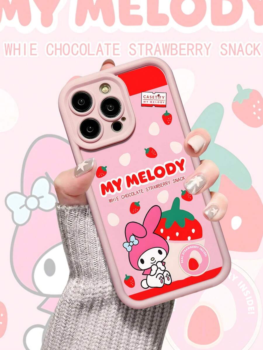 SANRIO 兼容白色保护壳,加厚软壳 Meloidy 手机壳,兼容苹果 17 Air,防摔防滑,新款大耳朵狗手机壳 - 粉色 - 查看 1