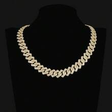 Collar de eslabón cubano geométrico de alta calidad, joyería de estilo hip hop brillante como regalo - collar de cadena - Ver 18