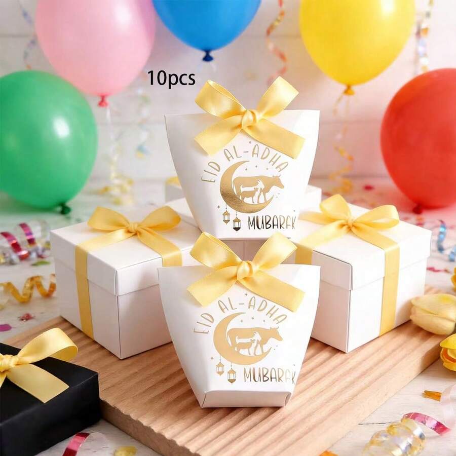 Hộp giấy đựng kẹo, quà tặng tiệc Eid Al-Adha, Eid Mubarak, hộp giấy đựng đồ ăn nhẹ và sô cô la nhỏ. - Xem 1