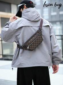 Retro Floral Plaid Waist Bag | Multi-Zipper Waist Crossbody Bag - Multicolor - View 4