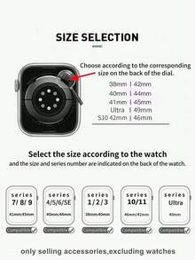 1件經典白色錶帶，適用於38mm、40mm、41mm、42mm、44mm、45mm、46mm、49mm，優雅PU皮革錶帶，適用於Apple Watch Ultra系列11、10、9、8、7、SE3、6、5、4、3、2、1，時尚智慧手錶錶帶，純色時尚錶帶，手錶配件，智慧手錶錶帶，手錶配件 - 白色 - 查看 9