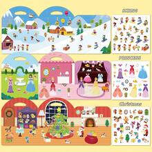Sách dán hình tái sử dụng, Trang trí cảnh DIY, Hình dán giáo dục mầm non, Sách dán hình yên tĩnh, Hình dán trẻ em, Hình dán hóa trang dễ thương, Trang điểm công chúa, Trượt tuyết, Động vật, Giáng sinh, Phương tiện giao thông và các hình dán cảnh khác - Đồ chơi hoạt động yên tĩnh cầm tay, Hình dán thạch đa cảnh đa chủ đề, Trang cắt không đối xứng, Quà tặng cầm tay tiện lợi, Quà sinh nhật, Quà tặng ngày lễ, Hình dán trẻ em, Sách truyện, Hình dán du lịch, Quà tặng sáng tạo - Nhiều màu - Xem 2