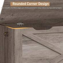 Storage Chest, 39.4" Farmhouse Storage Bench With Safety Hinge, Wood Toy Organizer Box, Flip Top Entryway Storage Trunk Bench For Entryway, Bedroom, Living Room,Grey - Grey - View 5