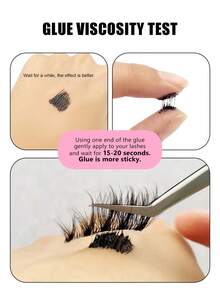 Asiteo 1对5毫升+5毫升双头睫毛胶，睫毛簇粘合剂密封剂，适用于DIY睫毛嫁接，防水持久 - 彩色 - 查看 5