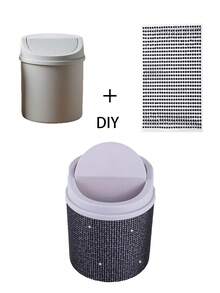 Thùng rác mini để bàn tự lắp ráp đính đá lấp lánh - Thùng rác nhựa trong suốt màu hồng thanh lịch có nắp đậy, thích hợp để trên bàn trang điểm, bàn làm việc văn phòng hoặc bàn trang điểm, thùng rác để bàn, thùng rác nhỏ để bàn kiểu INS, sử dụng trong phòng ngủ, hộp đựng đồ mini lưới màu đỏ nữ tính mới có nắp đậy, thùng rác nhựa, thùng rác để bàn, thích hợp để trang trí bàn làm việc tại nhà, bàn cà phê, văn phòng, phòng khách, phòng học. - Nhiều màu - Xem 12
