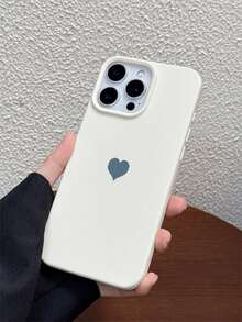 Custodia protettiva per telefono in silicone opaco a tinta unita a forma di cuore, compatibile con iPhone 17 Pro Max, 17 Pro, 17, 16, 15, 14, 13, 12 Pro Max, 11, custodia protettiva a copertura totale in colori caramella - bianco antico - Visualizzare 4