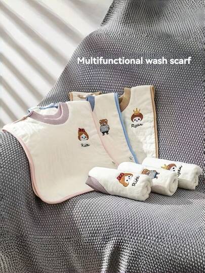 1 pezzo Asciugamano per il viso spesso, delicato e leggero, adatto per la ristorazione, la pulizia dei denti e il lavaggio del viso. Adatto a tutte le età, in pile di corallo delicato sulla pelle e caldo, nuovo bavaglino in pile di corallo per l'autunno/inverno, impermeabile e multifunzionale