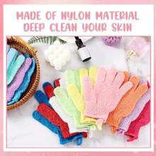 104 Guantes Exfoliantes A Granel Guantes De Ducha Con Asa Para Colgar Exfoliante Corporal Removedor De Piel Muerta Para Baño Belleza Spa Masaje Exfoliantes Para Hombres Y Mujeres Blanco - Blanco - Ver 9