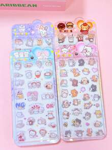 3D贴纸，可爱有趣的文具，卡通猫图案，适合作为小学生礼物 - 彩色 - 查看 2