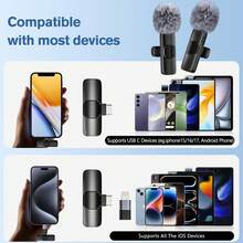 ACHAVE Wireless Lavalier Microphone, Compatible With IOS, Plug And Play, Clip-On Lapel External Mini Lightning Interface Microphone, Suitable For Video Interviews, Vlogs, Etc., Mini Microphone Compatible With Iphone Android Phone For Winter Vacation, Audio/Video Recording, Interviews, Gaming & Live Streaming Vacation Audio Recording Video Recording Interviews Gaming Streaming Live Streaming - Black - View 10