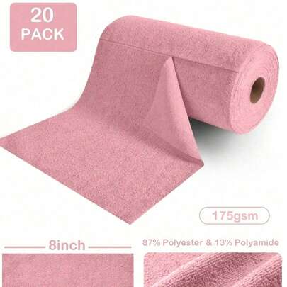 20 rolek wielokrotnego użytku, superchłonnych ściereczek czyszczących z mikrofibry, 7,9 x 7,9 cala, 20 x 20 cm, z otworem do zawieszania, nierysujące, nadające się do prania w pralce, wielofunkcyjne ściereczki czyszczące do domu, kuchni, restauracji i mycia samochodów, idealne do domu i artykułów kuchennych, idealny prezent dla rodziny, przyjaciół, współpracowników, nauczycieli, na urodziny, Halloween, Boże Narodzenie