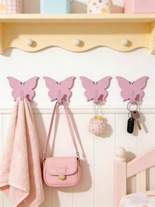 4/8/16/20 Peças Ganchos Decorativos de Parede em Formato de Borboleta Rosa para Berçário, Decoração de Parede para Quarto Infantil, Quarto, Sala de Estar, Organizador Elegante, Presente de Páscoa - Multicolorido - Visão 5