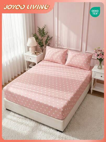 2/3pcs Printed Bed Sheet Set, Includes Pillowcase(S), Fits 9" To 12" Mattress, Soft, Wrinkle-Resistant, Breathable, Suitable For Various Bed Sizes (Twin, Full, Queen, King), Machine Washable, Oeko-Tex Certified