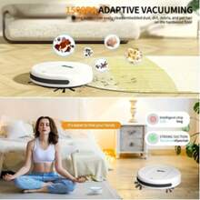 This Robotic Vacuum Cleaner And Mop Combo Is Suitable For Both Wet And Dry Cleaning, Offers Multiple Cleaning Modes, And Is A 3-In-1 Robot Vacuum Cleaner With Automatic Charging. It's Perfect For Cleaning Pet Hair And Debris, Hard Floors, And Low-Pile Carpets. - màu đen - Xem 2