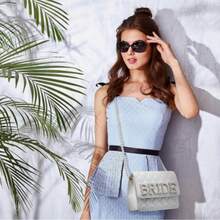 Túi xách cầm tay bằng da đính ngọc trai trắng, quà tặng kỷ niệm ngày cưới cho vợ, phù dâu, lễ đính hôn, tiệc cô dâu. - Cái túi - Xem 4