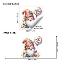 1pc "I Love You Mom" Window Decal With Dwarf & Floral Pattern, DIY Removable Self-Adhesive Decorative Sticker, Suitable For Living Room, Bedroom, Study, Office And More Scenarios - Mother's Day - View 9