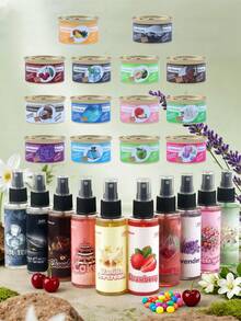 100ml 車用香氛噴霧，持久花香調，含香草、薰衣草、草莓、櫻桃、茉莉、泡泡糖甜香，車用與居家空氣清新劑、除臭劑，東方甜美木質調香氛噴霧，適用於辦公桌、健身房置物櫃、臥室、浴室、書房，適合母親節、復活節、婚禮裝飾 - 多種 - 查看 9