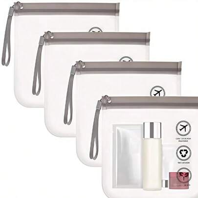 حقيبة تخزين شفافة قابلة لإعادة الاستخدام - حقيبة أدوات التجميل المحمولة، حقيبة مكياج للسفر، حقيبة يد يمكن استخدامها من قبل الجنسين