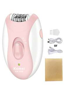 Kemei Women's Electric Shaver, USB Rechargeable Trimmer For Underarms, Legs And Bikini Line, Portable Travel Shaving Device, Gift For Women (Pink) - Pink - View 12