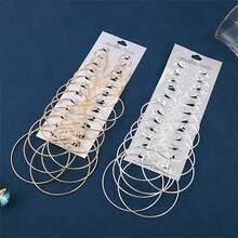 BMOR 12Pairs/6Pairs Simple Punk Hoop Earrings Set Big Circle Earrings Jewelry For Women Girls Ear Hoops Earring Round Oversized Earrings - Hoop Earring Set - View 14